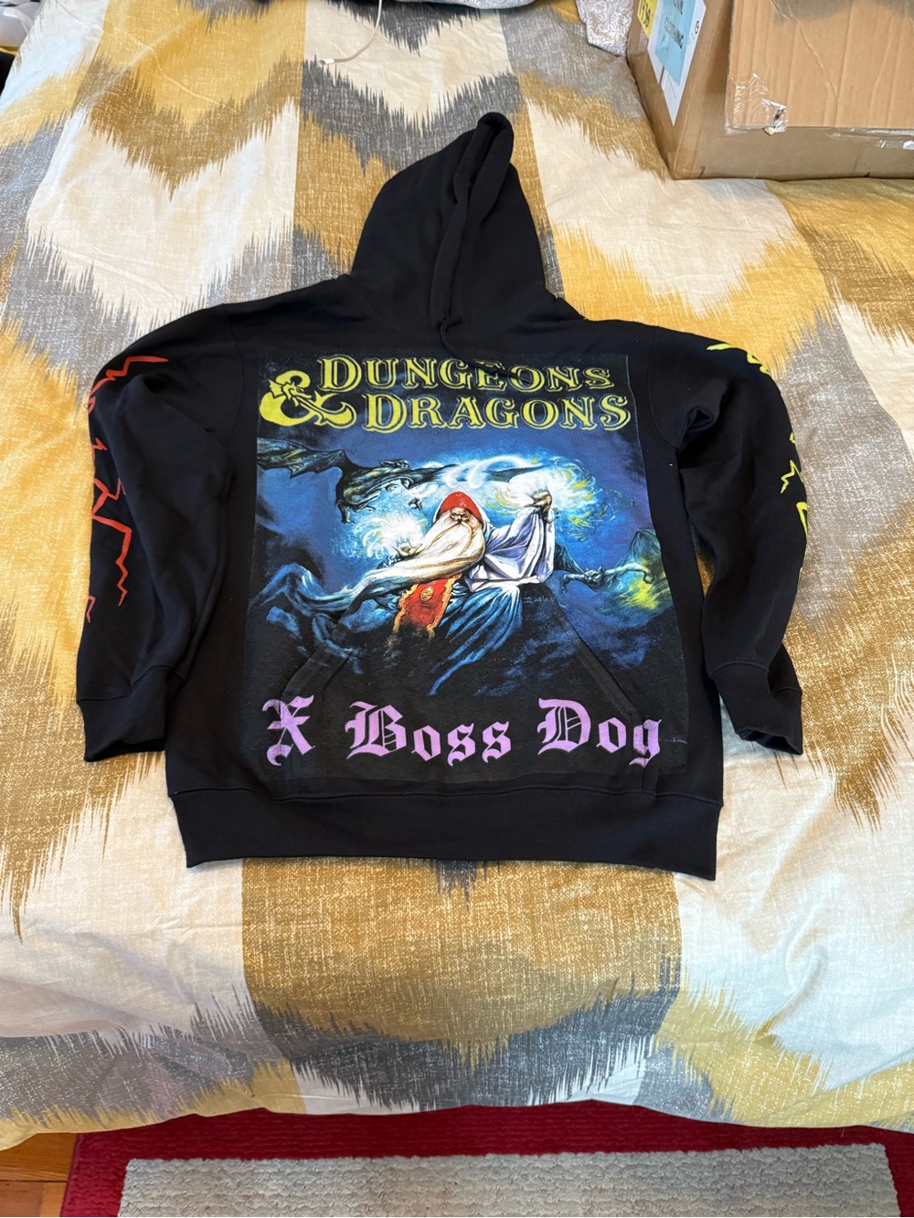Dungeons & Dragons Men’s Graphic Black Fleece Hoodie Size Small
